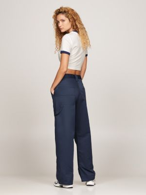 pantaloni carpenter tj x game day con cuciture decorative blu da uomini tommy jeans