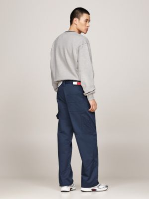 pantaloni carpenter tj x game day con cuciture decorative blu da uomini tommy jeans