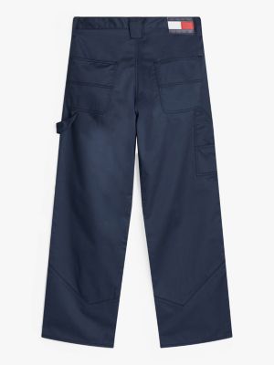 pantaloni carpenter tj x game day con cuciture decorative blu da uomini tommy jeans