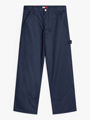 pantaloni carpenter tj x game day con cuciture decorative blue da uomini tommy jeans