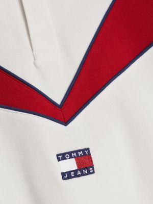 polo rugby tj x game day bianco da uomini tommy jeans