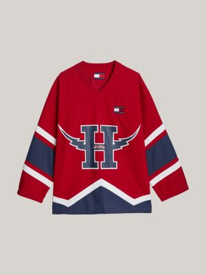 TJ x Game Day Relaxed Hockey Shirt Red Tommy Hilfiger