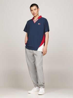 polo tj x game day con scollatura a v blu da uomini tommy jeans