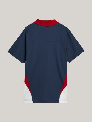 chaleco polo de pico tj x game day azul de hombres tommy jeans