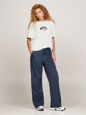 wit tj x game day relaxed fit t-shirt voor heren - tommy jeans