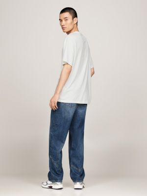 wit tj x game day relaxed fit t-shirt voor heren - tommy jeans