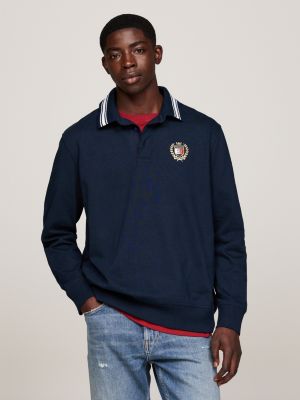 polo de rugby oversize con escudo bordado blue de hombres tommy jeans