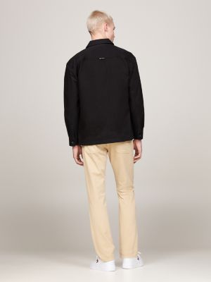 surchemise casual à poche boutonnée noir pour hommes tommy jeans