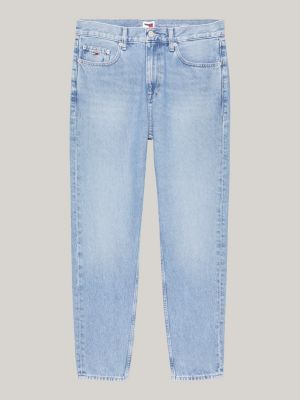 blue isaac relaxed tapered faded jeans for men tommy jeans