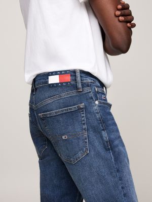 blue austin whiskered slim tapered jeans for men tommy jeans