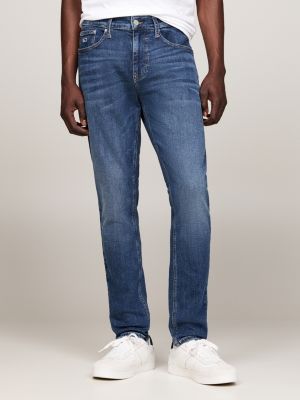 blue austin whiskered slim tapered jeans for men tommy jeans