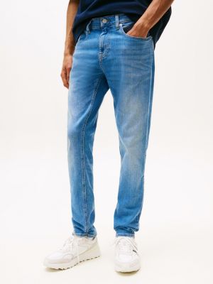 blauw austin slim tapered jeans voor heren - tommy jeans