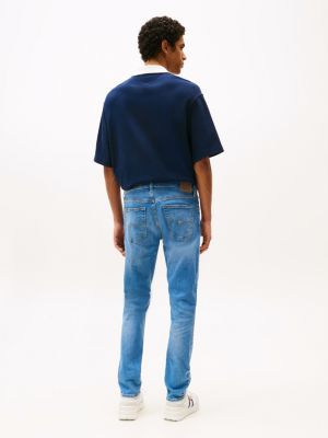 blauw austin slim tapered jeans voor heren - tommy jeans