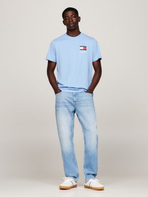 blau ryan slim straight jeans mit fade-effekt für herren - tommy jeans