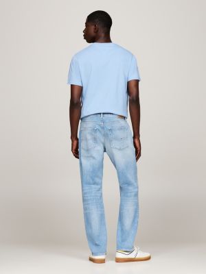 jean slim droit ryan délavé bleu pour hommes tommy jeans