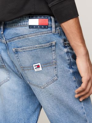 jeans ryan straight fit sbiaditi blu da uomini tommy jeans