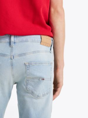 jean slim scanton délavé bleu pour hommes tommy jeans