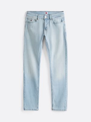 jeans scanton slim fit sbiaditi blu da uomini tommy jeans