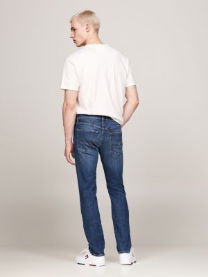 jeans scanton slim fit sbiaditi blu da uomini tommy jeans