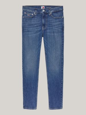 blauw simon skinny jeans met fading voor heren - tommy jeans