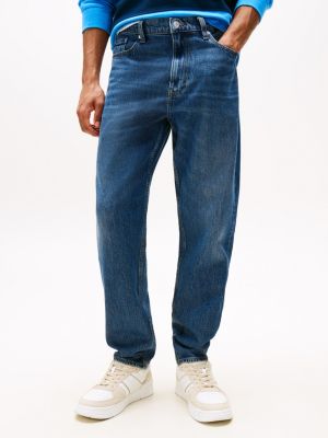 jeans isaac relaxed fit affusolati blu da uomini tommy jeans