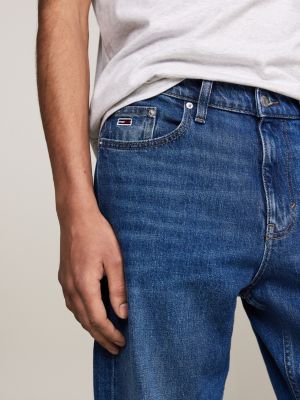 blue isaac relaxed tapered jeans for men tommy jeans