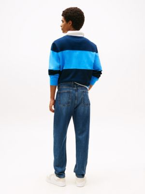 blue isaac relaxed tapered jeans for men tommy jeans