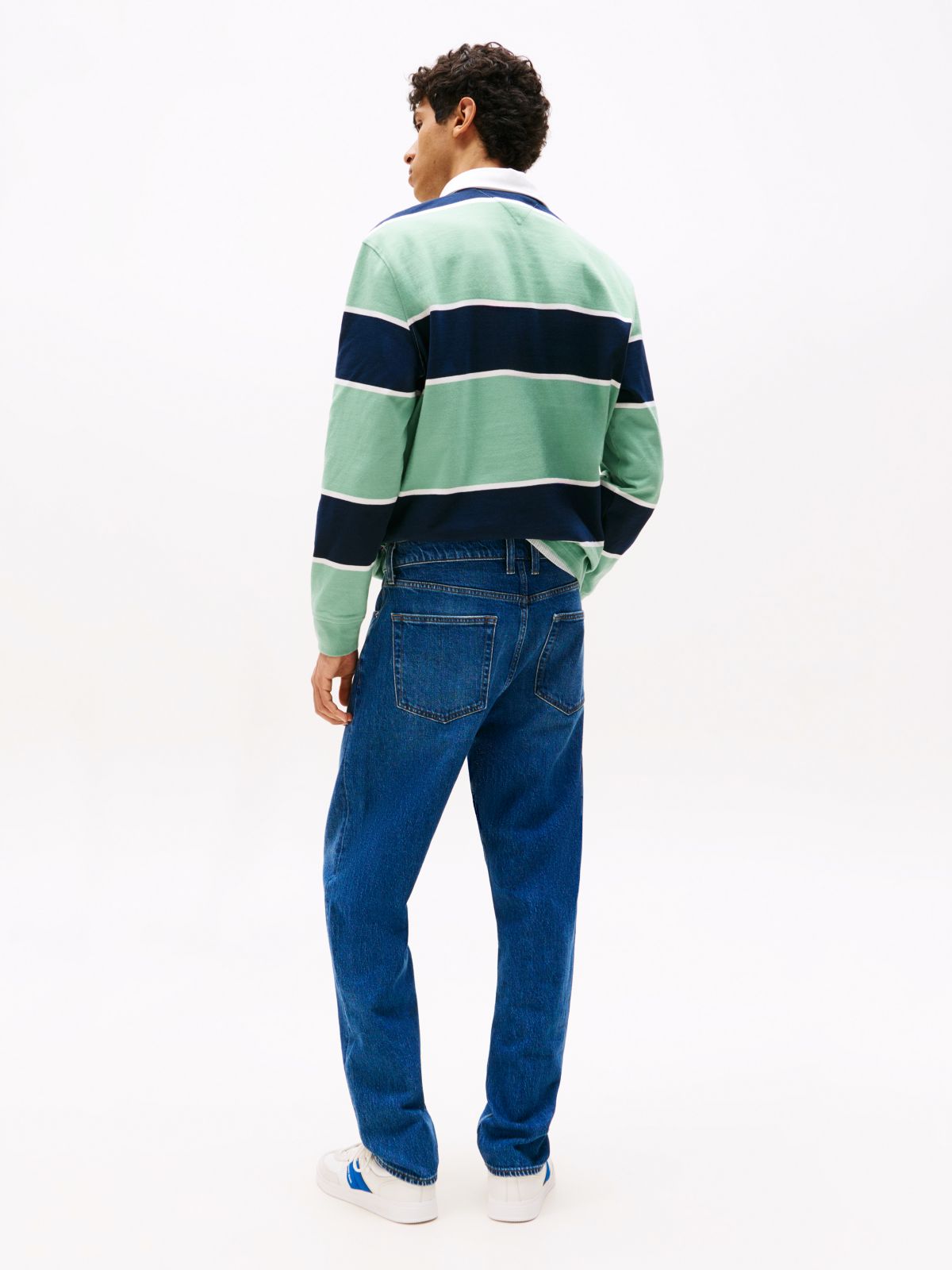 Isaac Faded Relaxed Tapered Leg Jeans — Blue
