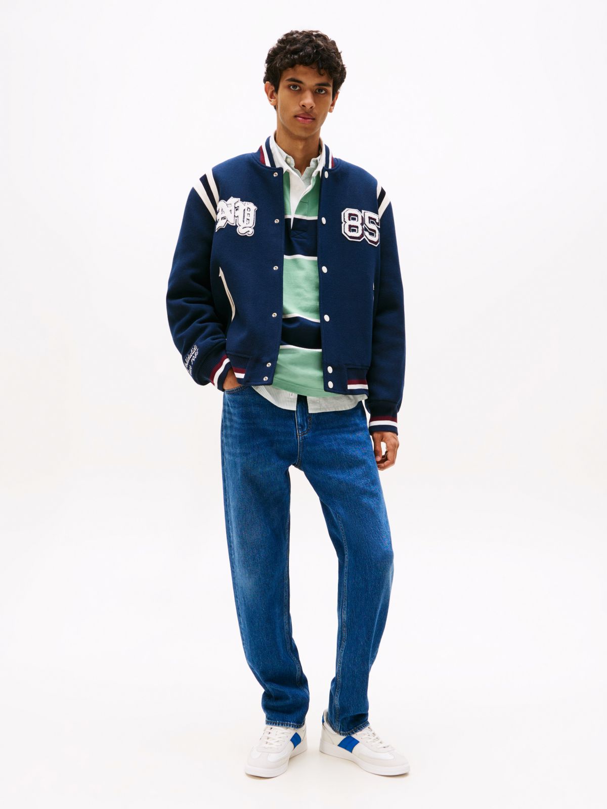 Isaac Faded Relaxed Tapered Leg Jeans — Blue