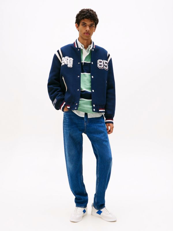 Isaac Faded Relaxed Tapered Leg Jeans — Blue