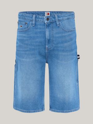 vaqueros carpenter cortos de estilo skater azul de hombres tommy jeans