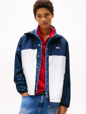 multi lichtgewicht chicago windbreaker voor heren - tommy jeans