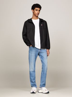 coupe-vent léger chicago zippé noir pour hommes tommy jeans