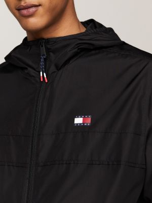 coupe-vent léger chicago zippé noir pour hommes tommy jeans