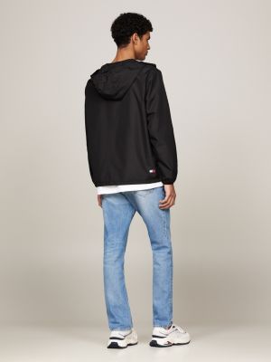 coupe-vent léger chicago zippé noir pour hommes tommy jeans