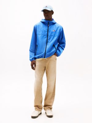 blue lightweight chicago windbreaker for men tommy jeans