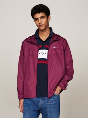 purple leichtgewichtiger chicago windbreaker für herren - tommy jeans