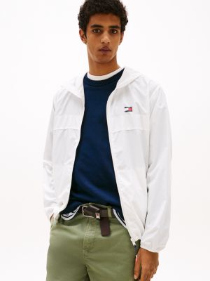 white lightweight chicago windbreaker for men tommy jeans