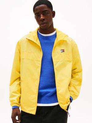 yellow lightweight chicago windbreaker for men tommy jeans