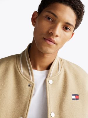 multi relaxed varsity jacket with wool for men tommy jeans