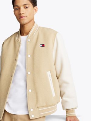 multi relaxed varsity jacket with wool for men tommy jeans