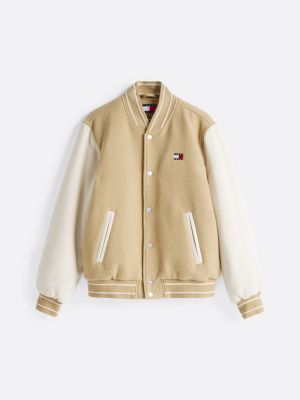 multi relaxed varsity jacket with wool for men tommy jeans