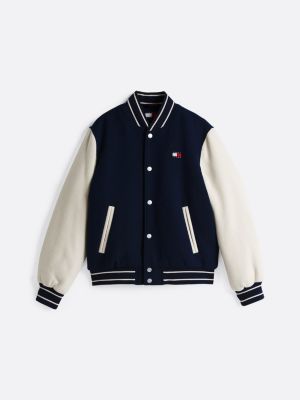 multi relaxed varsity jacket with wool for men tommy jeans