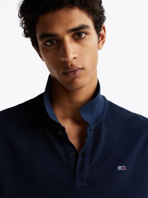 blau slim fit poloshirt für herren - tommy jeans