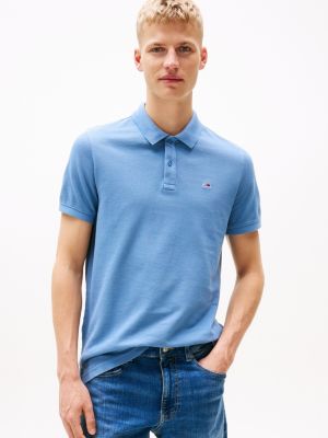 blue slim fit polo shirt for men tommy jeans