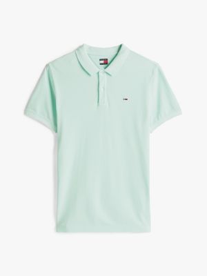 blau slim fit poloshirt für herren - tommy jeans