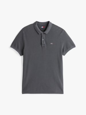 blau slim fit poloshirt für herren - tommy jeans