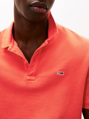 oranje slim fit poloshirt voor heren - tommy jeans