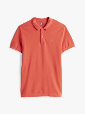 oranje slim fit poloshirt voor heren - tommy jeans