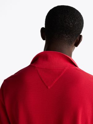 rood slim fit poloshirt voor heren - tommy jeans